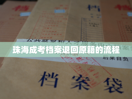 珠海成考档案退回原籍的流程