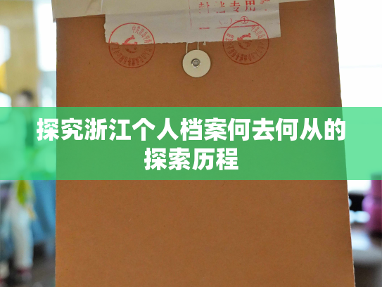 探究浙江个人档案何去何从的探索历程