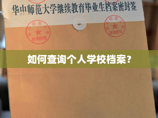 如何查询个人学校档案？
