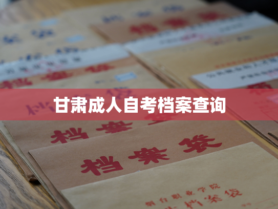 甘肃成人自考档案查询