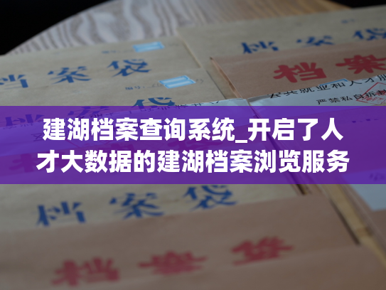 建湖档案查询系统_开启了人才大数据的建湖档案浏览服务