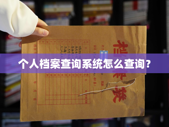 个人档案查询系统怎么查询？