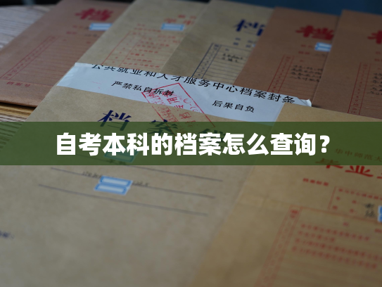 自考本科的档案怎么查询？