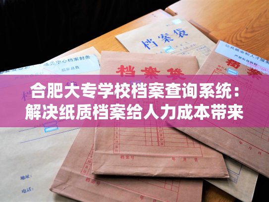 合肥大专学校档案查询系统：解决纸质档案给人力成本带来的难题
