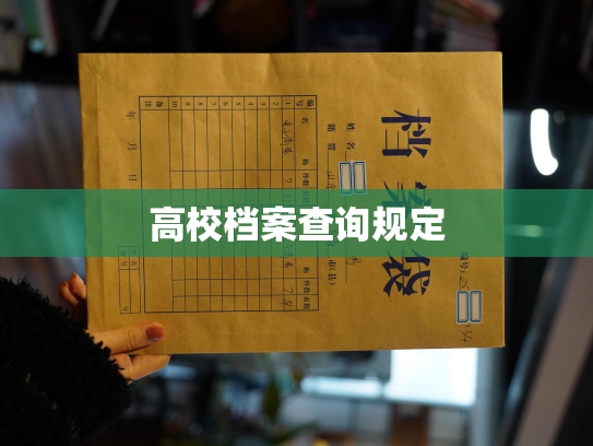 高校档案查询规定