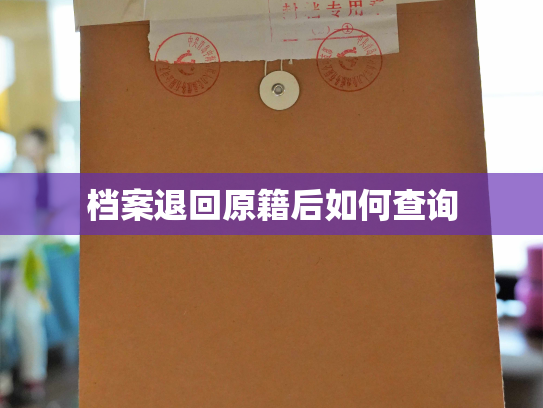 档案退回原籍后如何查询