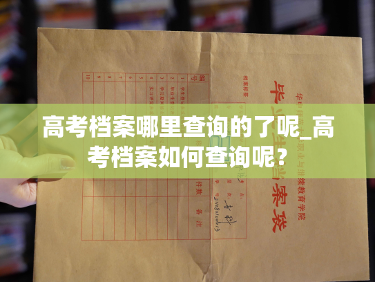 高考档案哪里查询的了呢_高考档案如何查询呢？