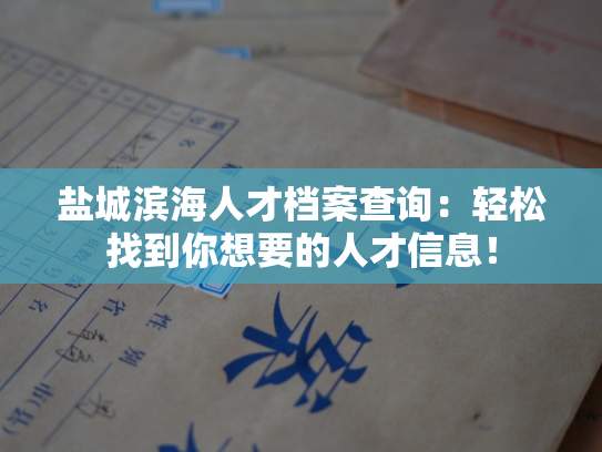 盐城滨海人才档案查询：轻松找到你想要的人才信息！