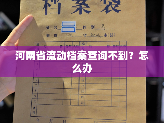河南省流动档案查询不到？怎么办