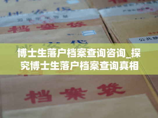 博士生落户档案查询咨询_探究博士生落户档案查询真相