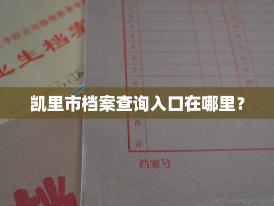 凯里市档案查询入口在哪里？