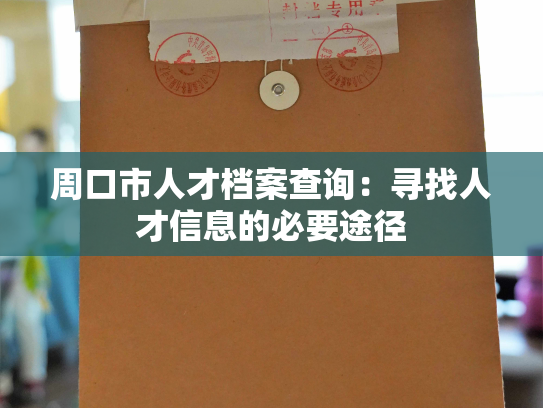 周口市人才档案查询：寻找人才信息的必要途径