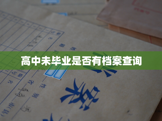 高中未毕业是否有档案查询