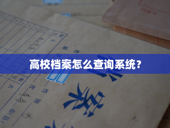高校档案怎么查询系统？