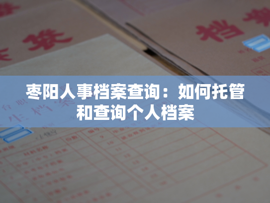 枣阳人事档案查询：如何托管和查询个人档案