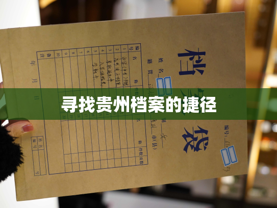 寻找贵州档案的捷径