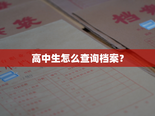 高中生怎么查询档案？