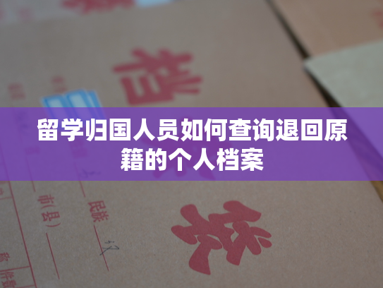 留学归国人员如何查询退回原籍的个人档案