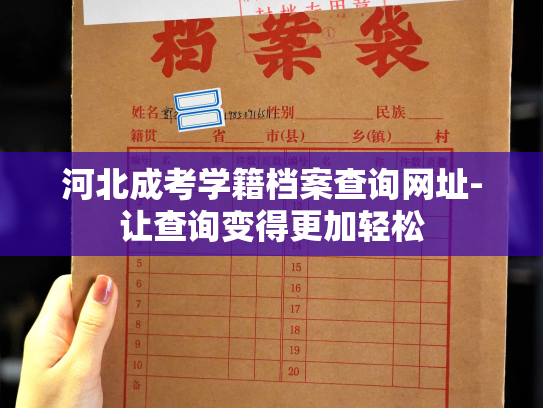 河北成考学籍档案查询网址-让查询变得更加轻松