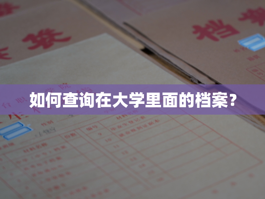 如何查询在大学里面的档案？