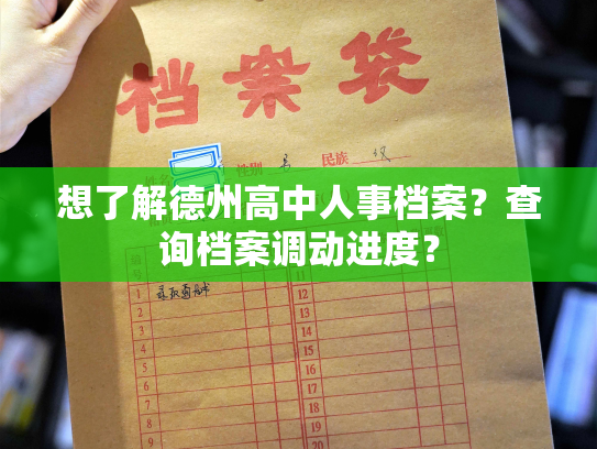 想了解德州高中人事档案？查询档案调动进度？