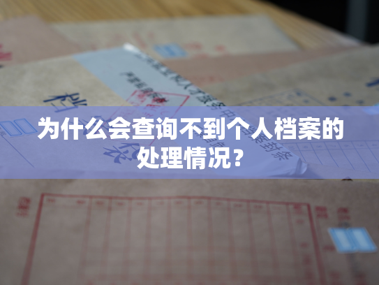 为什么会查询不到个人档案的处理情况？