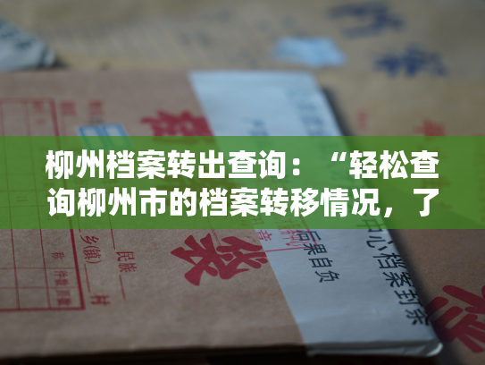柳州档案转出查询：“轻松查询柳州市的档案转移情况，了解个人人事档案的流转方向”