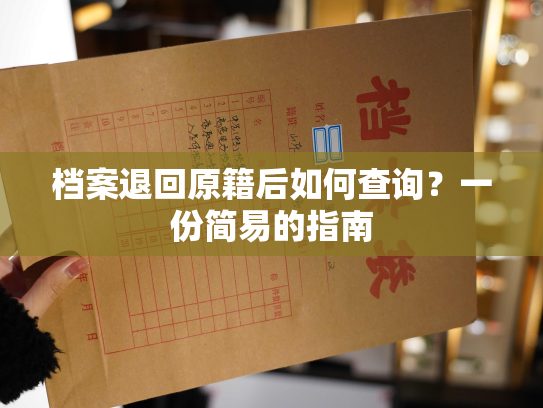档案退回原籍后如何查询？一份简易的指南