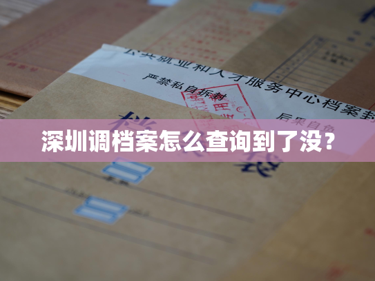 深圳调档案怎么查询到了没？