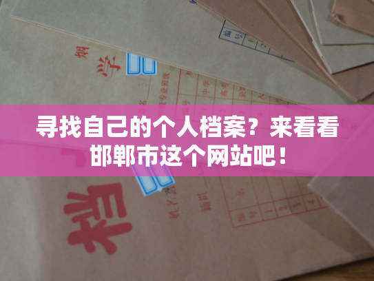 寻找自己的个人档案？来看看邯郸市这个网站吧！