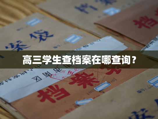 高三学生查档案在哪查询？