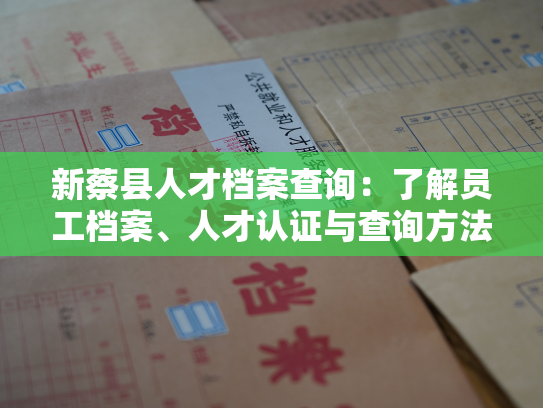 新蔡县人才档案查询：了解员工档案、人才认证与查询方法