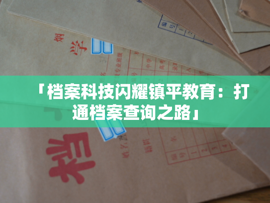 「档案科技闪耀镇平教育：打通档案查询之路」