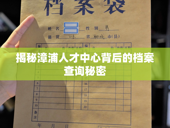 揭秘漳浦人才中心背后的档案查询秘密