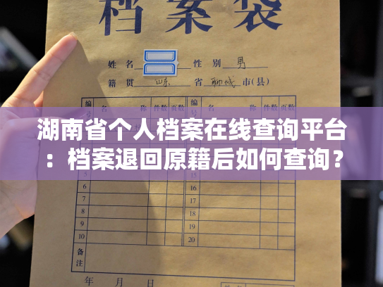 湖南省个人档案在线查询平台：档案退回原籍后如何查询？