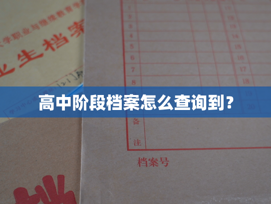 高中阶段档案怎么查询到？