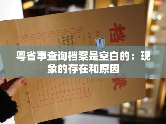 粤省事查询档案是空白的：现象的存在和原因