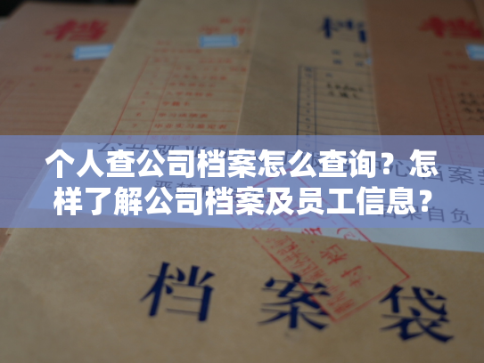 个人查公司档案怎么查询？怎样了解公司档案及员工信息？