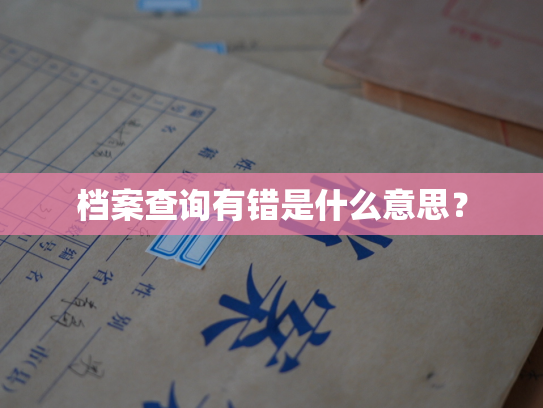 档案查询有错是什么意思？