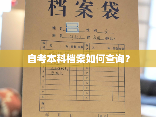 自考本科档案如何查询？