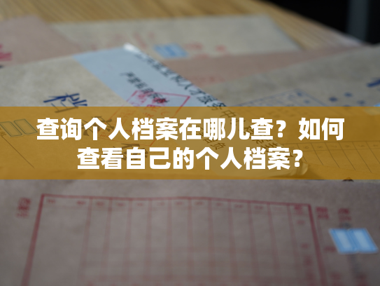 查询个人档案在哪儿查？如何查看自己的个人档案？