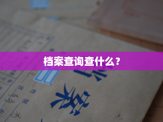 档案查询查什么？