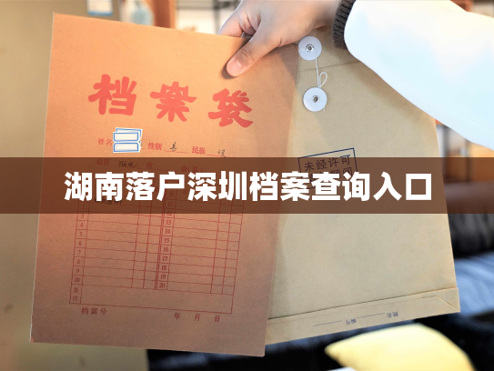 湖南落户深圳档案查询入口