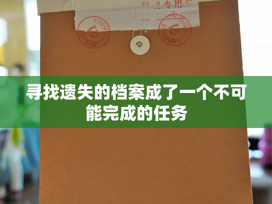 寻找遗失的档案成了一个不可能完成的任务