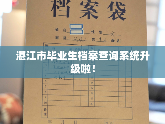 湛江市毕业生档案查询系统升级啦！