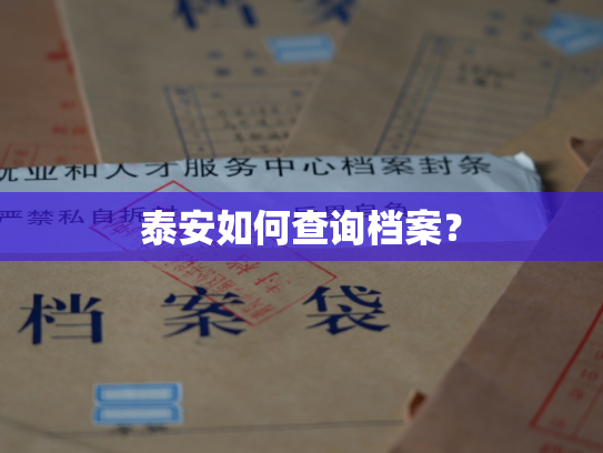 泰安如何查询档案？