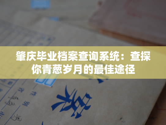 肇庆毕业档案查询系统：查探你青葱岁月的最佳途径