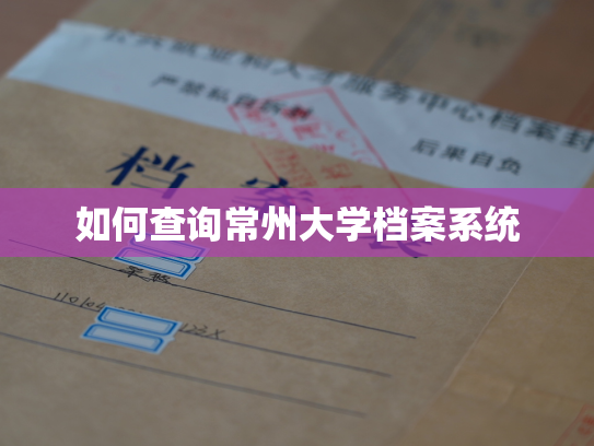 如何查询常州大学档案系统