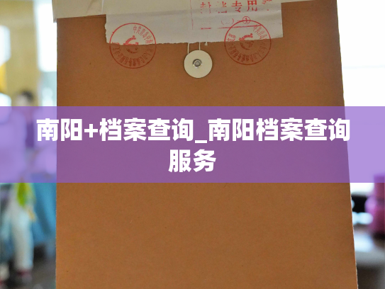 南阳+档案查询_南阳档案查询服务