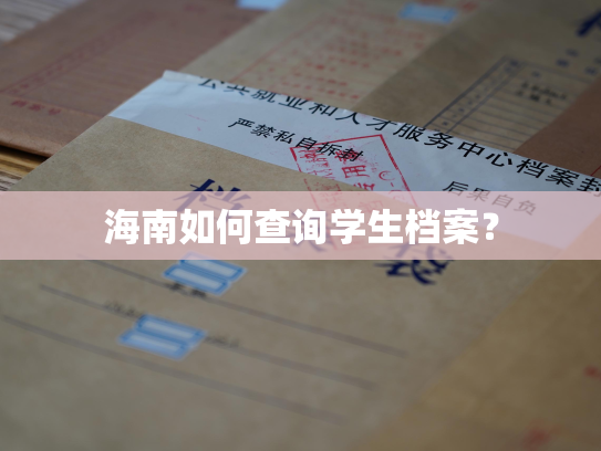 海南如何查询学生档案？